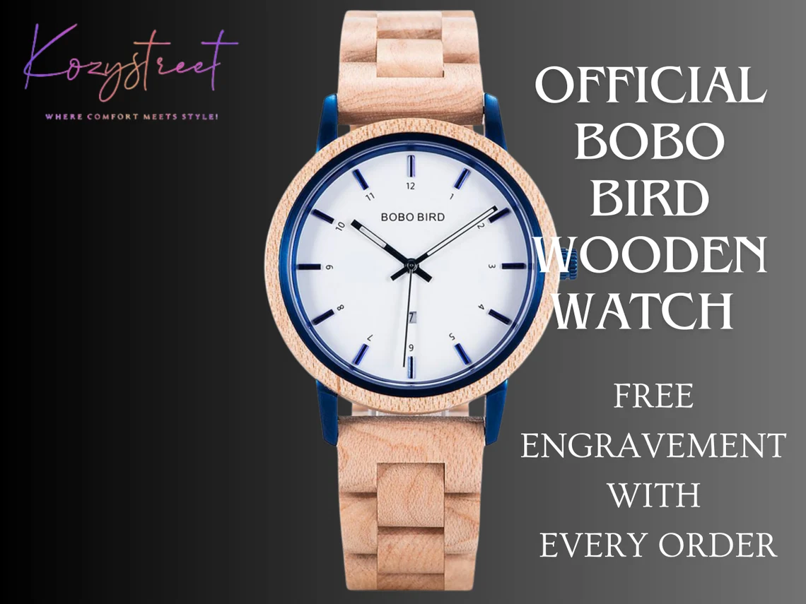 Personalized Wooden Watch 🪵| Engraved Anniversary Gift for Him 🎁 Watch for Son, Boyfriend & Dad 👨‍👧⌚