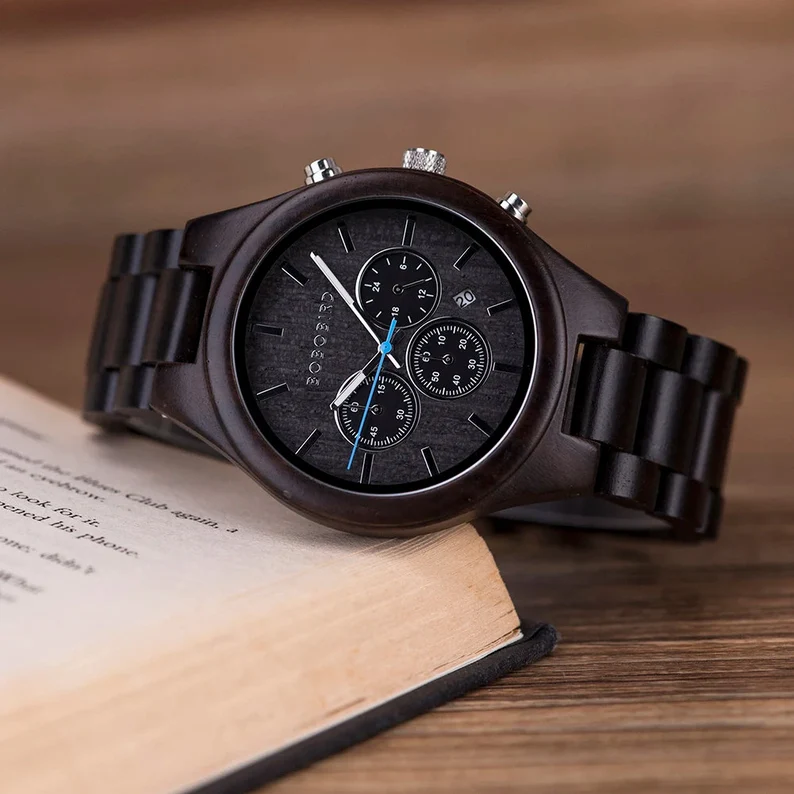 Bobo Bird Engraved Wooden Watch 🪵⌚ | Luxury Chronograph Military Watch 🎖️| Premium Gift 🎁