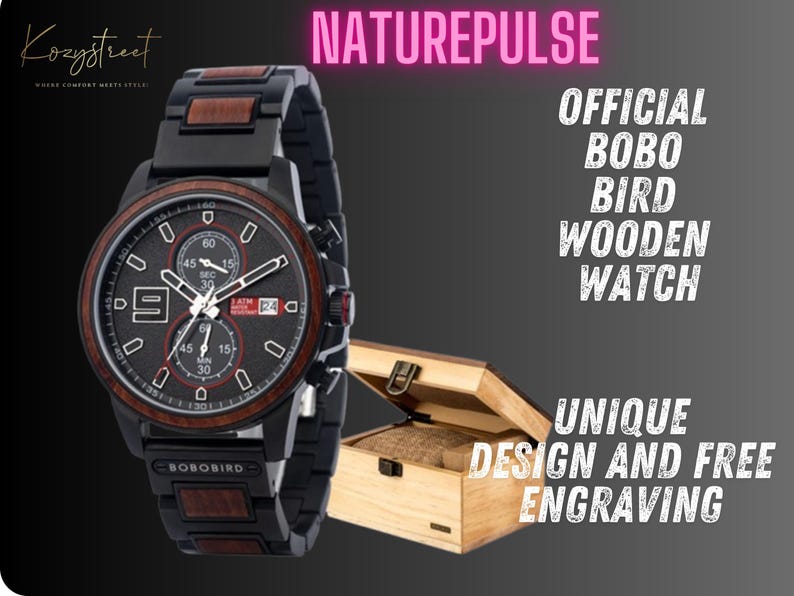 Personalized Wooden Watch for Men – Unique Anniversary Gift, Engraved Wood Watch, New Arrival, Gift for Him or Dad, Make HIM feel Special