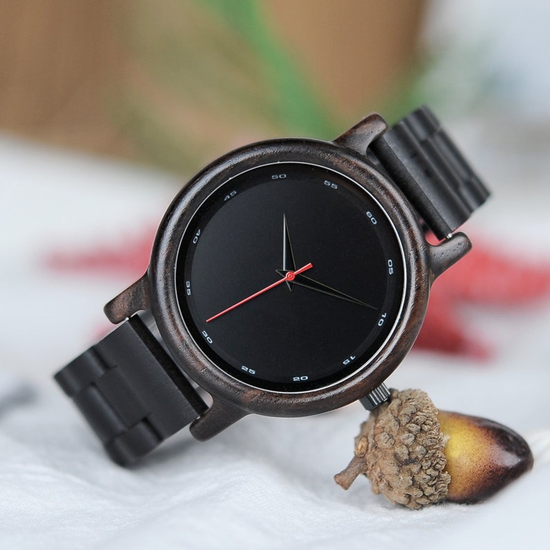Engraved Wooden Watch – Personalized Gift for Dad, Anniversary Gift for Him, Groomsmen Watch, Boyfriend Gift, Men's Wood Watch