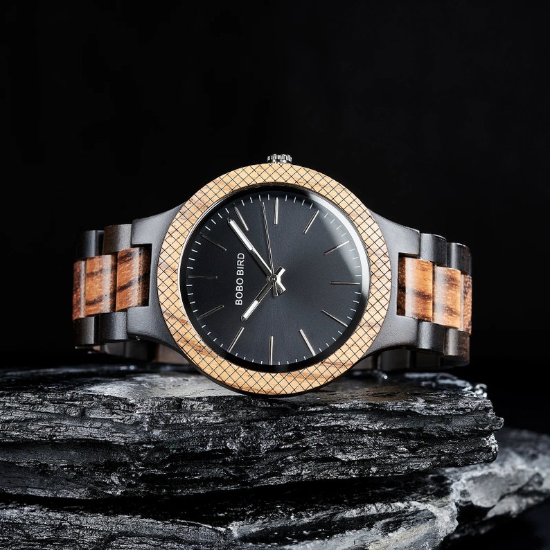 Luxury Custom Engraved Wooden Watch – Handmade Anniversary Gift for Him, Groomsmen, Boyfriend, Dad, Husband, or Son