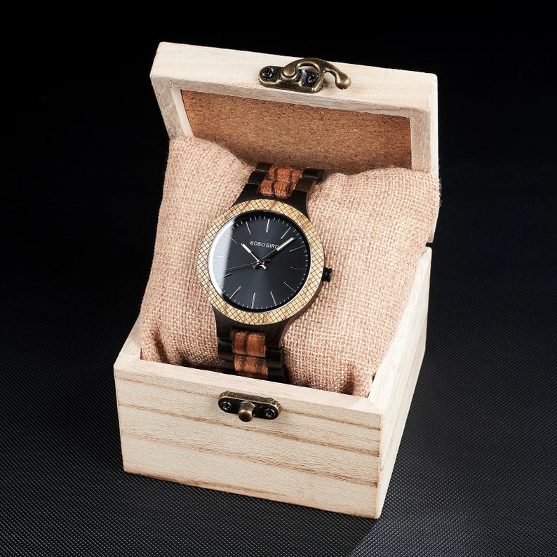 Luxury Custom Engraved Wooden Watch – Handmade Anniversary Gift for Him, Groomsmen, Boyfriend, Dad, Husband, or Son