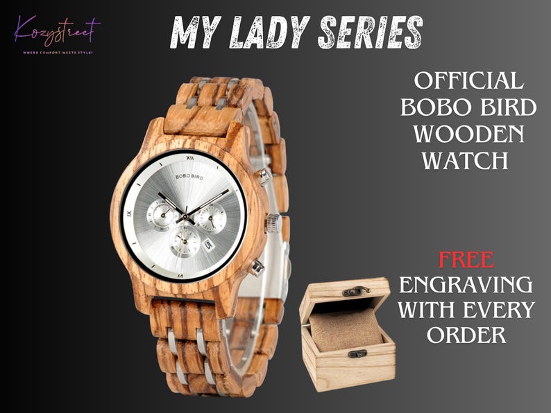 New Arrival: Personalized Engraved Wooden Watch – Elegant Anniversary Gift for Her, Women's Wood Watch, Unique Gift for Her