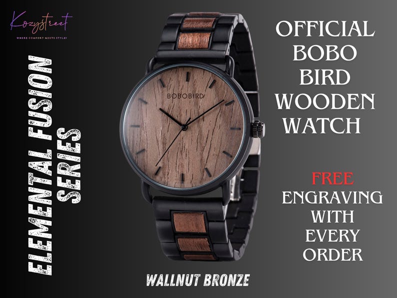 Latest Personalized Engraved Wooden Watch – Elegant Men’s Wood Watch, Anniversary Gift, Groomsmen Gift, Boyfriend Gift