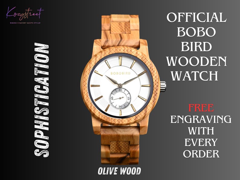 Elegant Personalized Wooden Watch – Latest Men's Wood Watch, Anniversary Gift for Him, Groomsmen Gift, Boyfriend Watch
