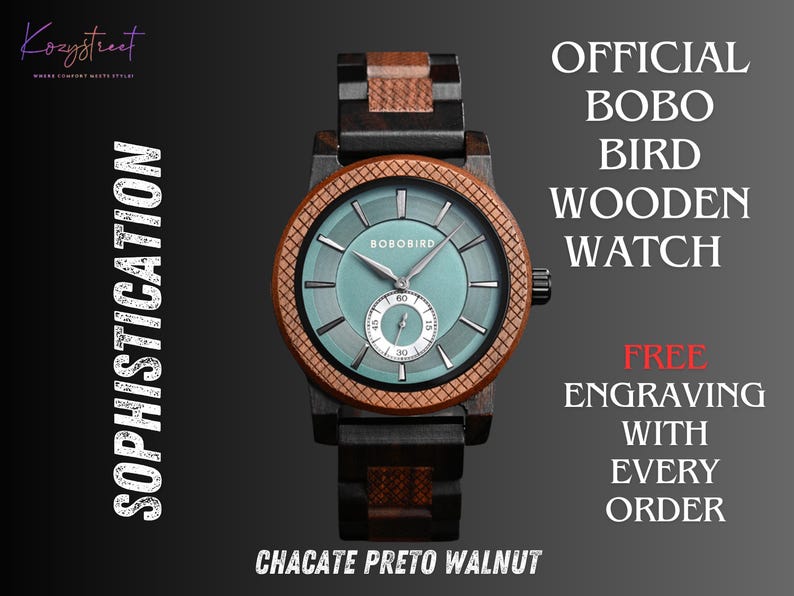 Elegant Personalized Wooden Watch – Latest Men's Wood Watch, Anniversary Gift for Him, Groomsmen Gift, Boyfriend Watch
