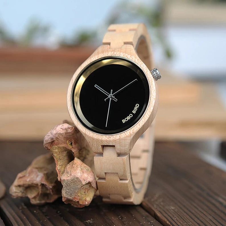 Engraved Wooden Watch for Women – Personalized Gift for Girlfriend, Wife, or Bridesmaid | Unique Christmas Gift for Her