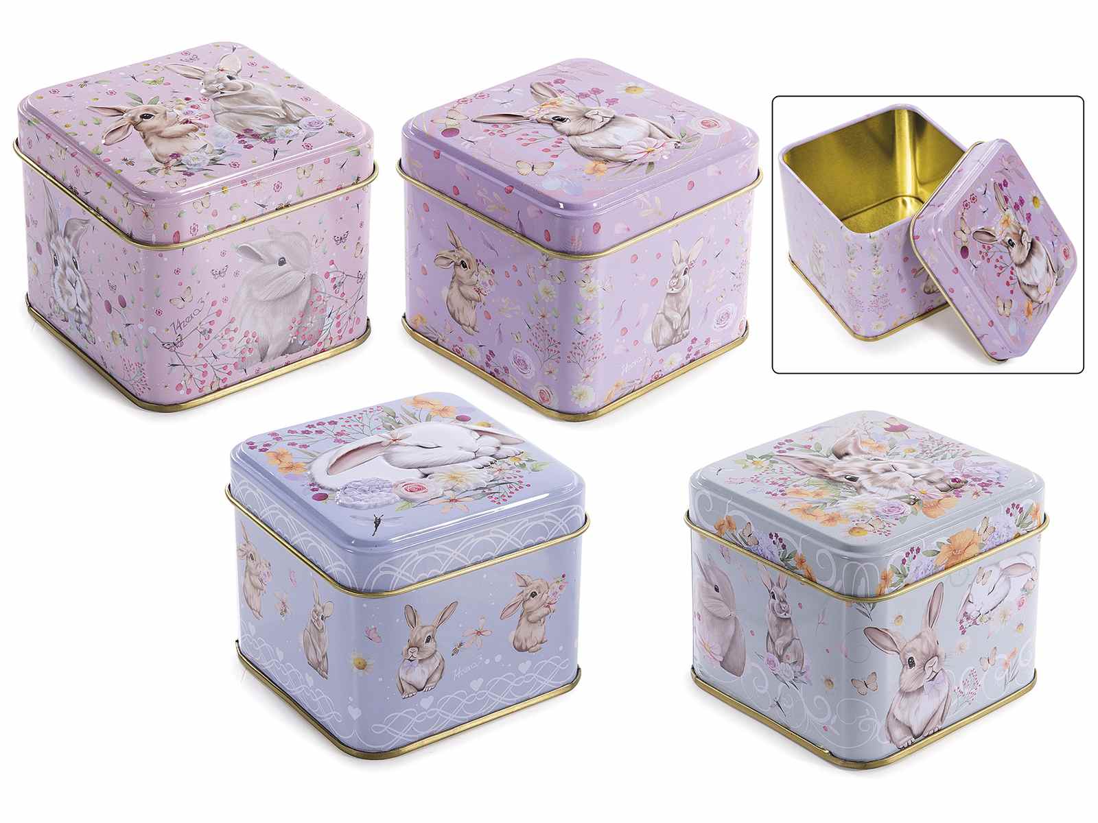 Scatola in latta con ovetti ripieni