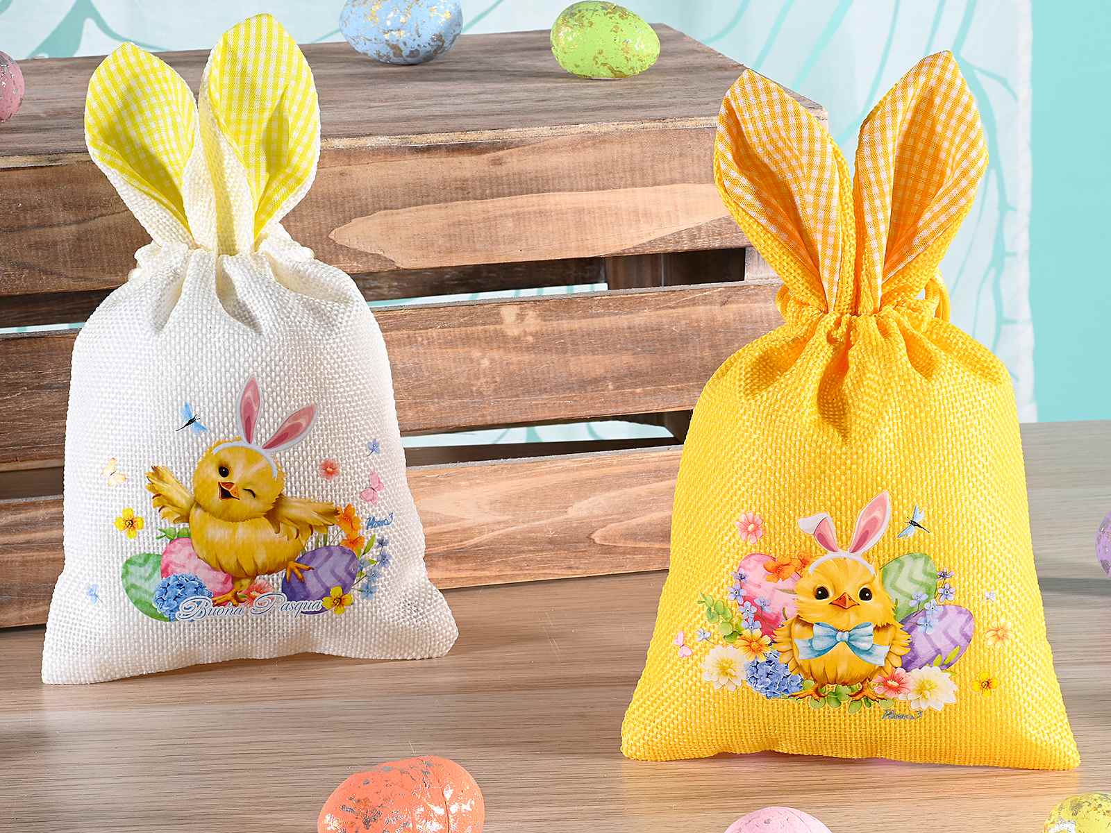 Sacchetto in canvas con orecchie 