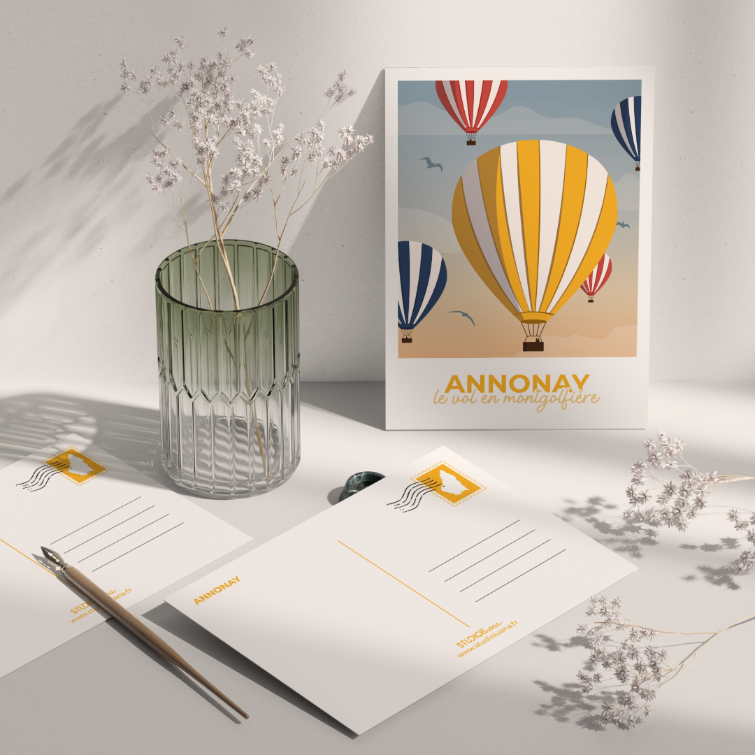 Carte Postale "Les Montgolfières d'Annonay - Ardèche"