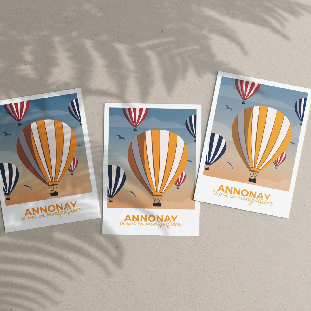 Carte Postale "Les Montgolfières d'Annonay - Ardèche"