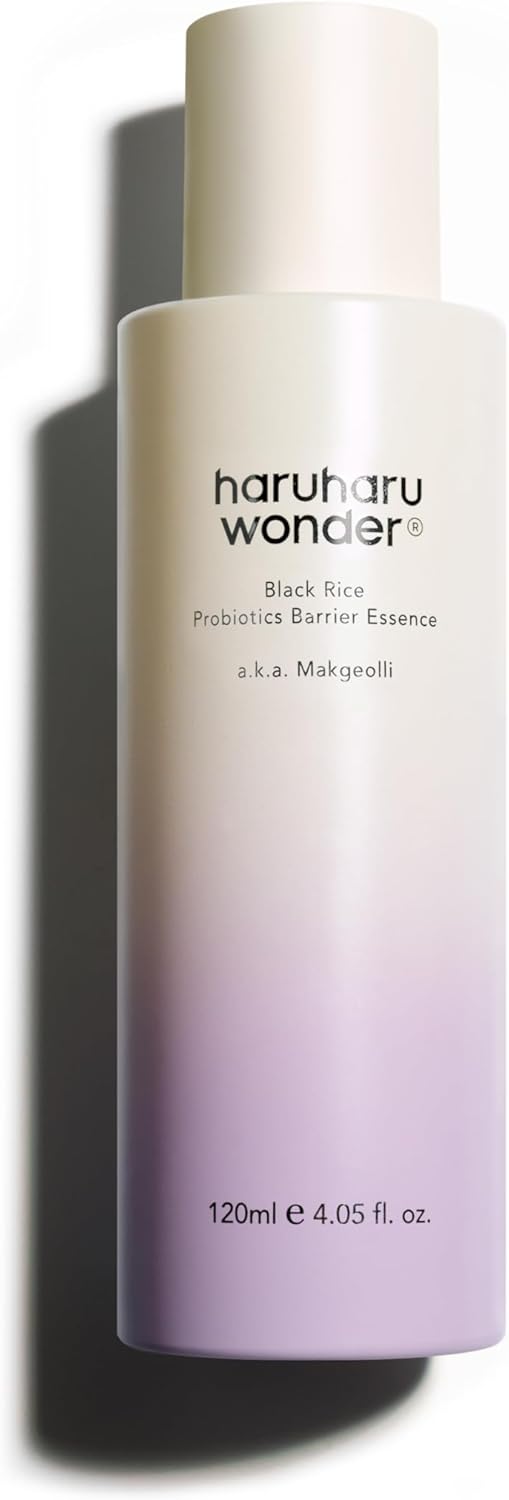 haruharu Wonder Black Rice Probiotics Barrier Essence 4.05 fl. oz., Essence Toner to Strengthen Skin Barrier with Ceramides, Fermented Ingredients, Soothing, Moisturizing, Plumping
