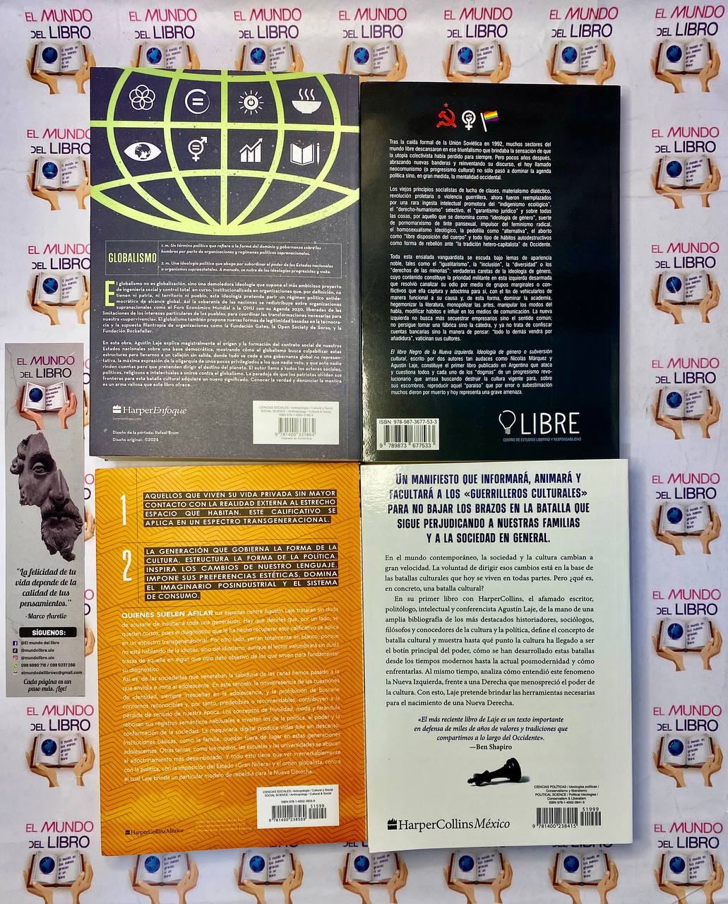 Libros De Agustín Laje  / La Batalla Cultural / Generación Idiota / El Libro Negro De La Nueva Izquierda  / Globalismo   