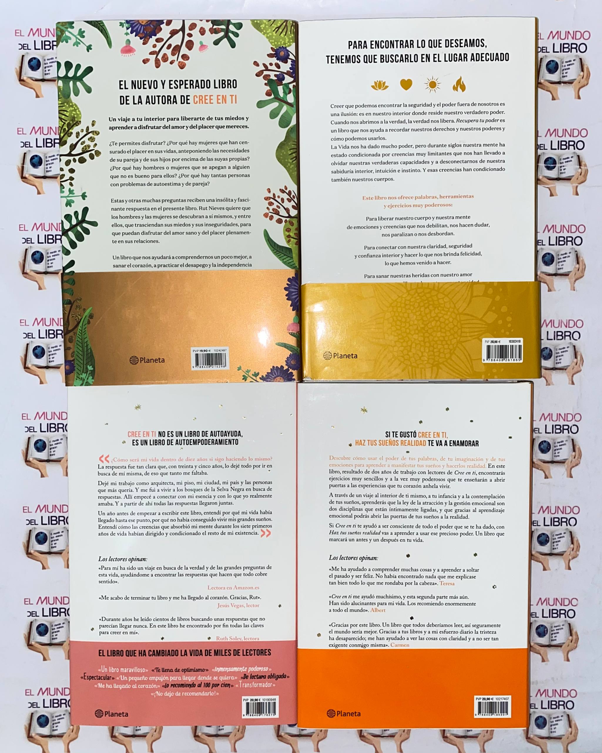 Libros De Rut Nieves + Cree En Ti - Haz Tus Sueños Realidad  + Recupera Tu Poder + Naciste Para Disfrutar  