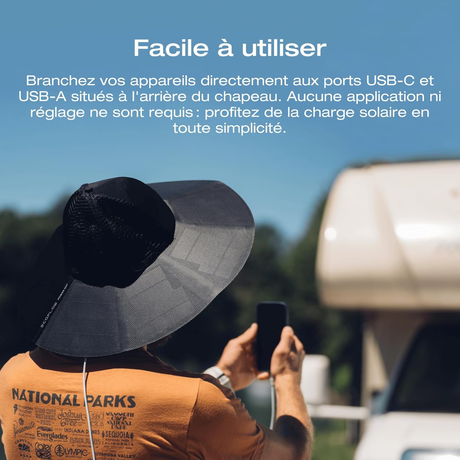 Ce chapeau solaire révolutionnaire recharge votre portable pendant vos activités extérieures