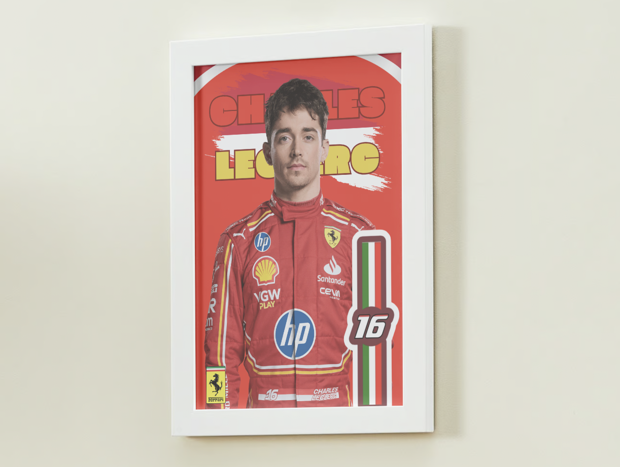 Affiche Pilote Charles Leclerc - Ferrari