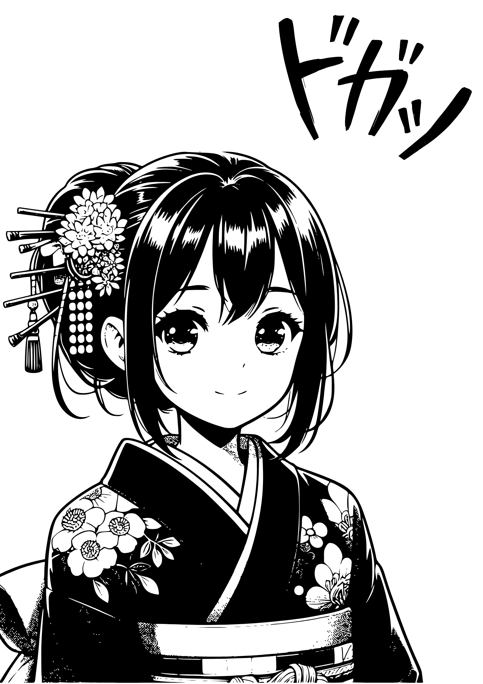 Kimono orné de motifs floraux