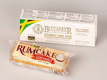 Buccaneer Jamaican Rum Cake, Fruit, Vanilla, Coconut Pack of 5/10