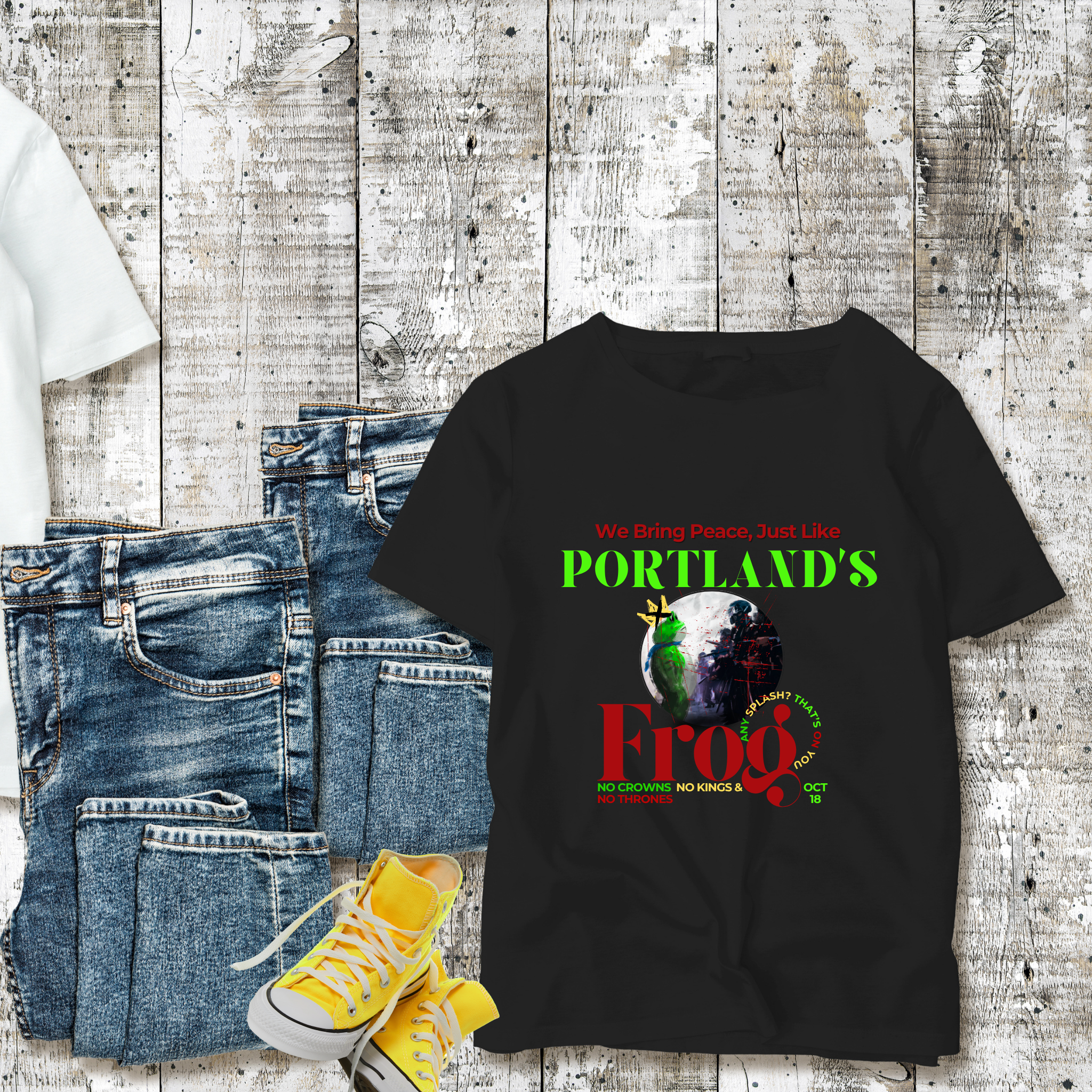 We Bring Peace, Just Like Portland’s Frog—Any Splash? That’s on You