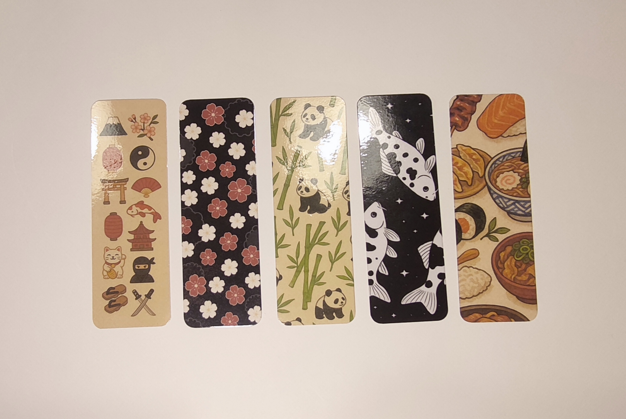 Conjunto de marcapáginas ilustrados