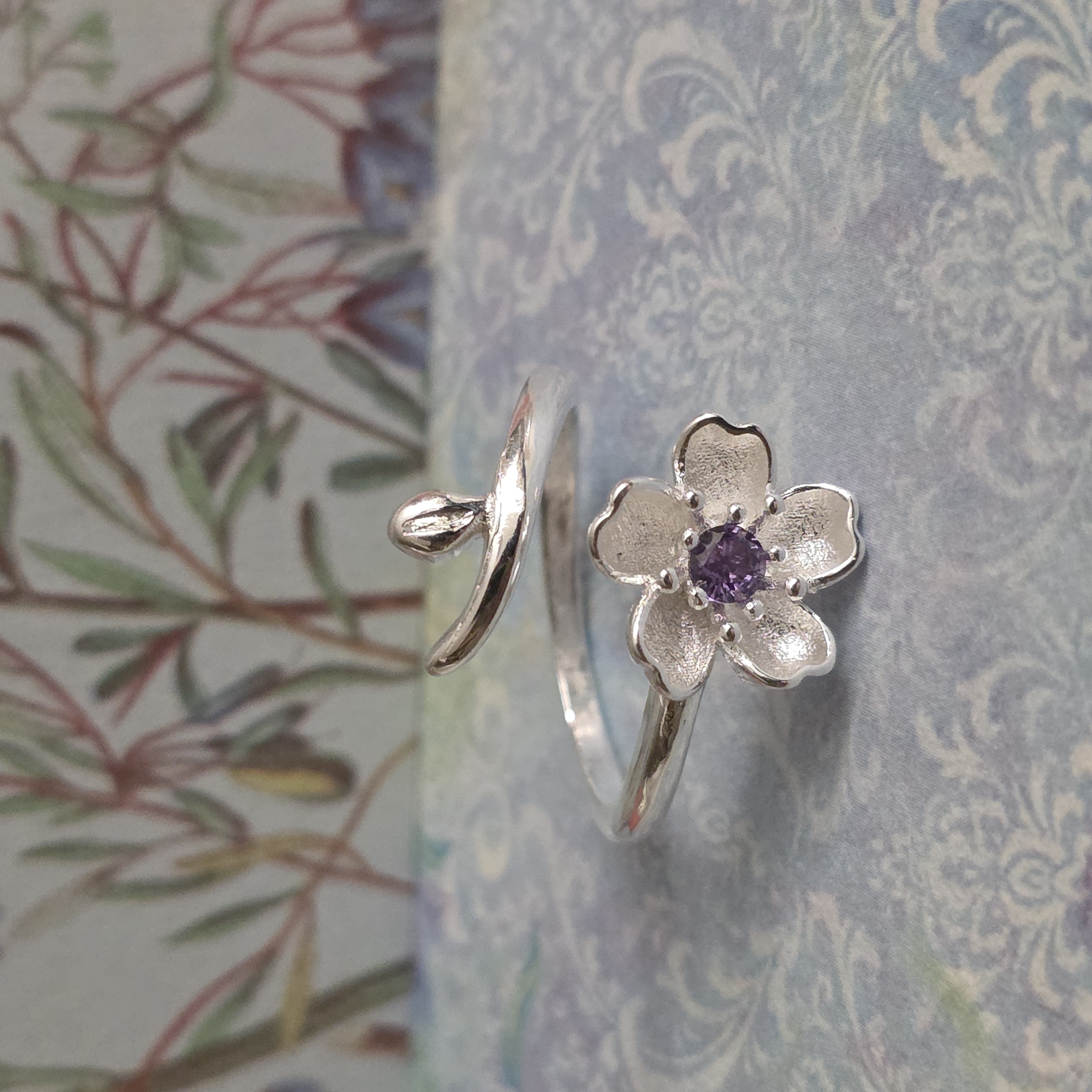 Anillo Flor Amatista