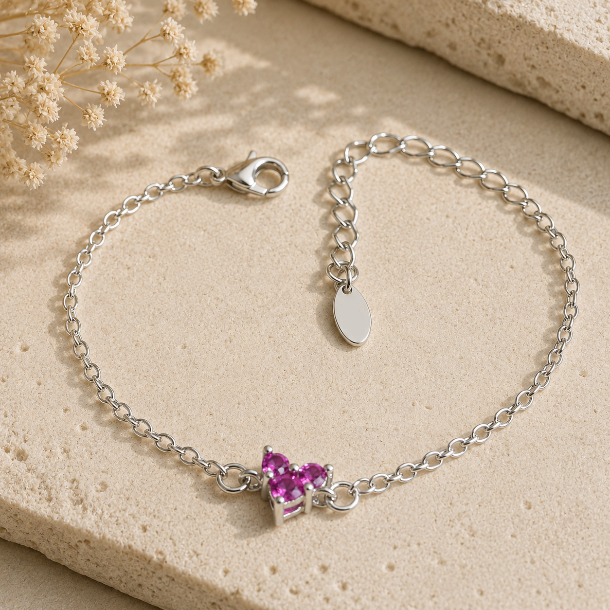 Pulsera Corazón Rosa