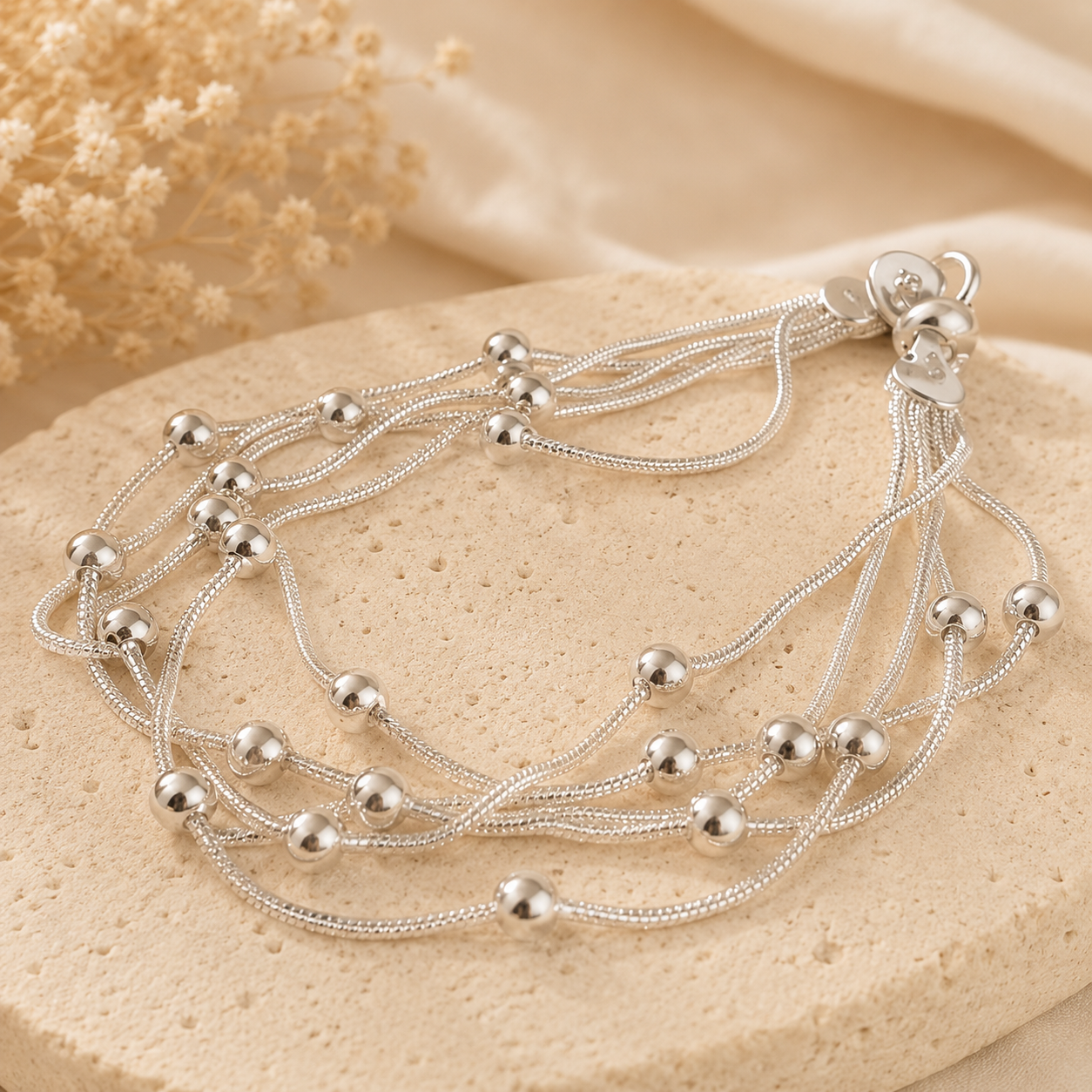 Pulsera Lluvia Plateada