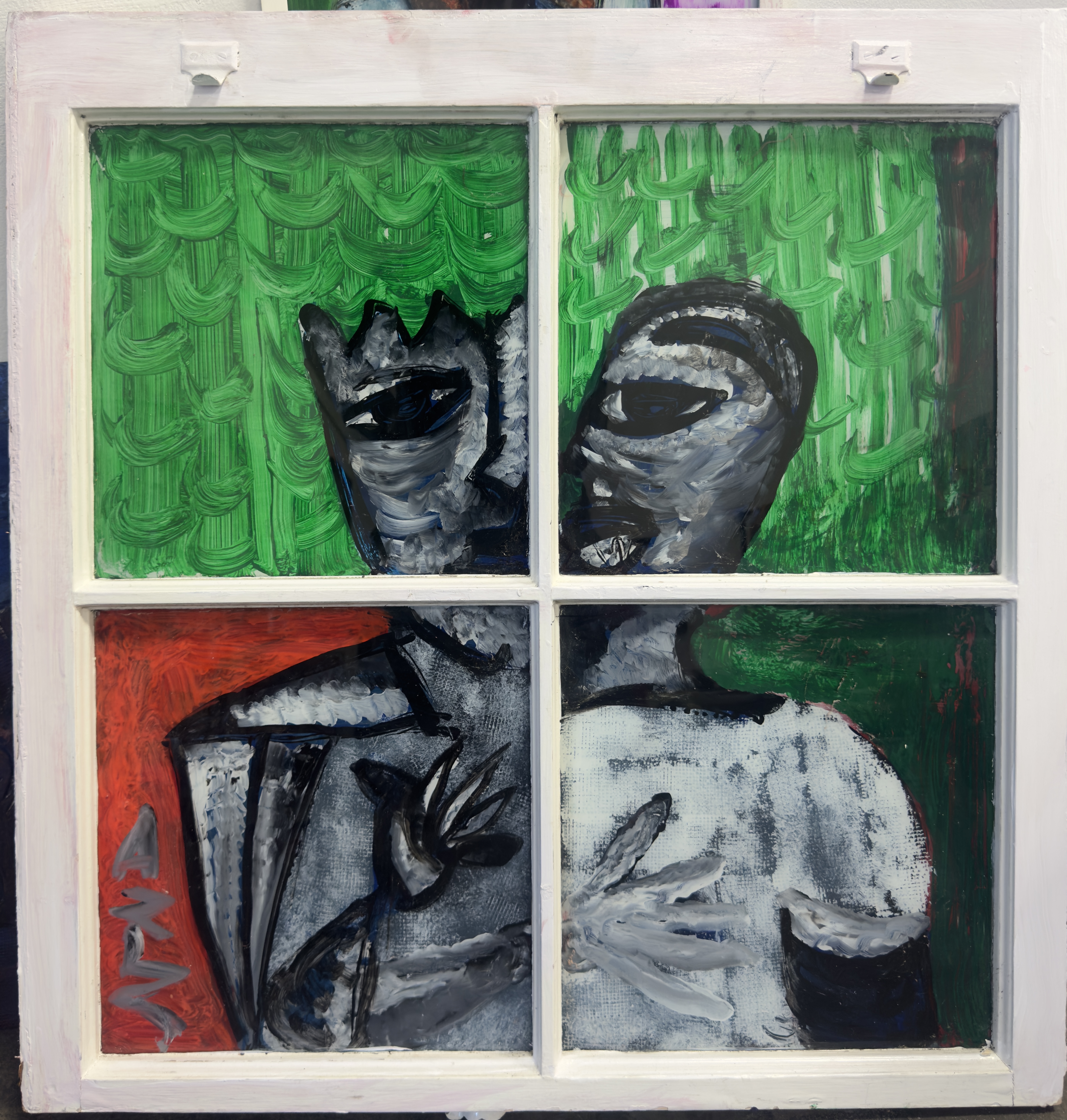 Abstract Painted Window Art