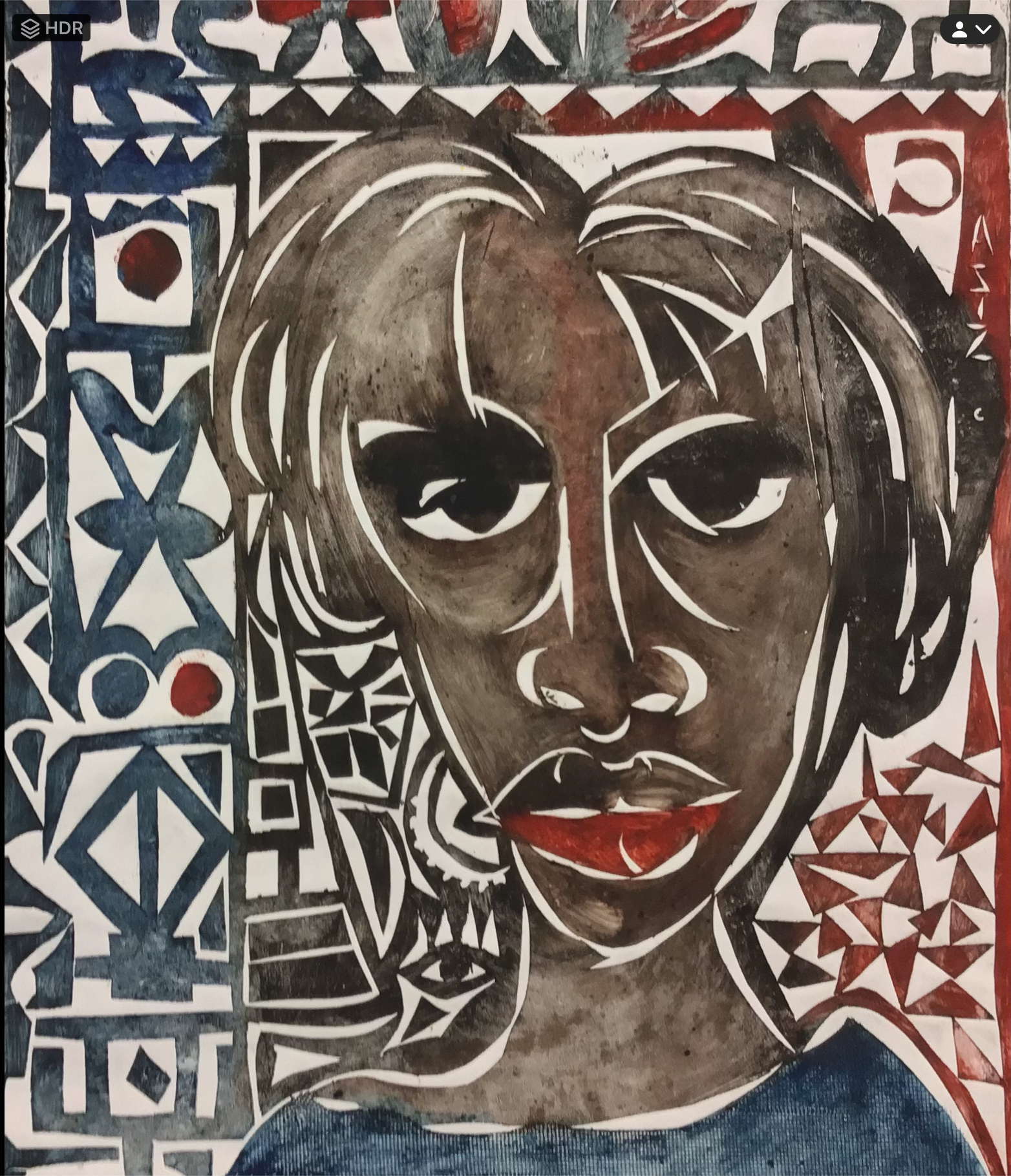 Abstract Portrait little miss know everything (30x40