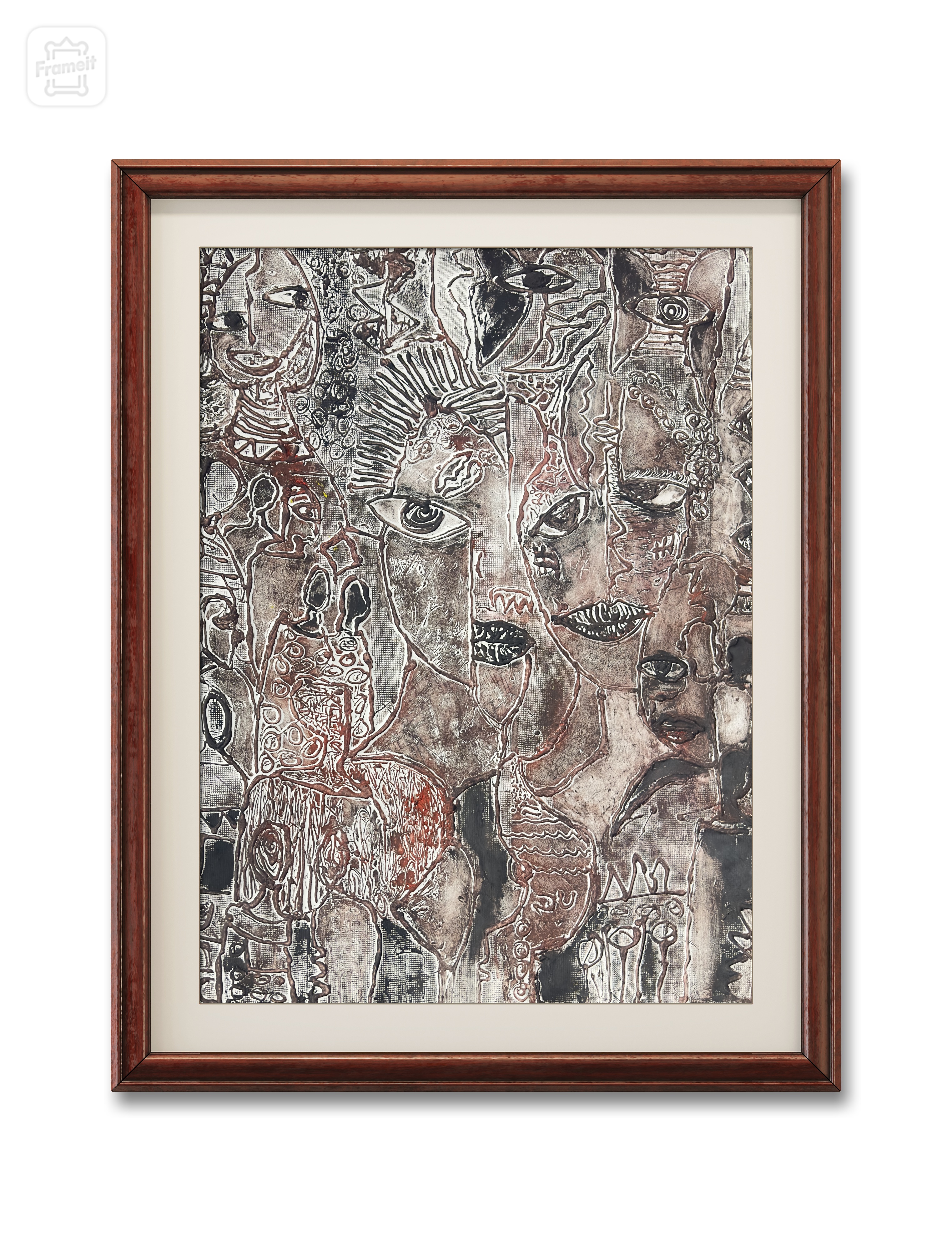 Abstract Faces Framed Artwork( i see peoples)