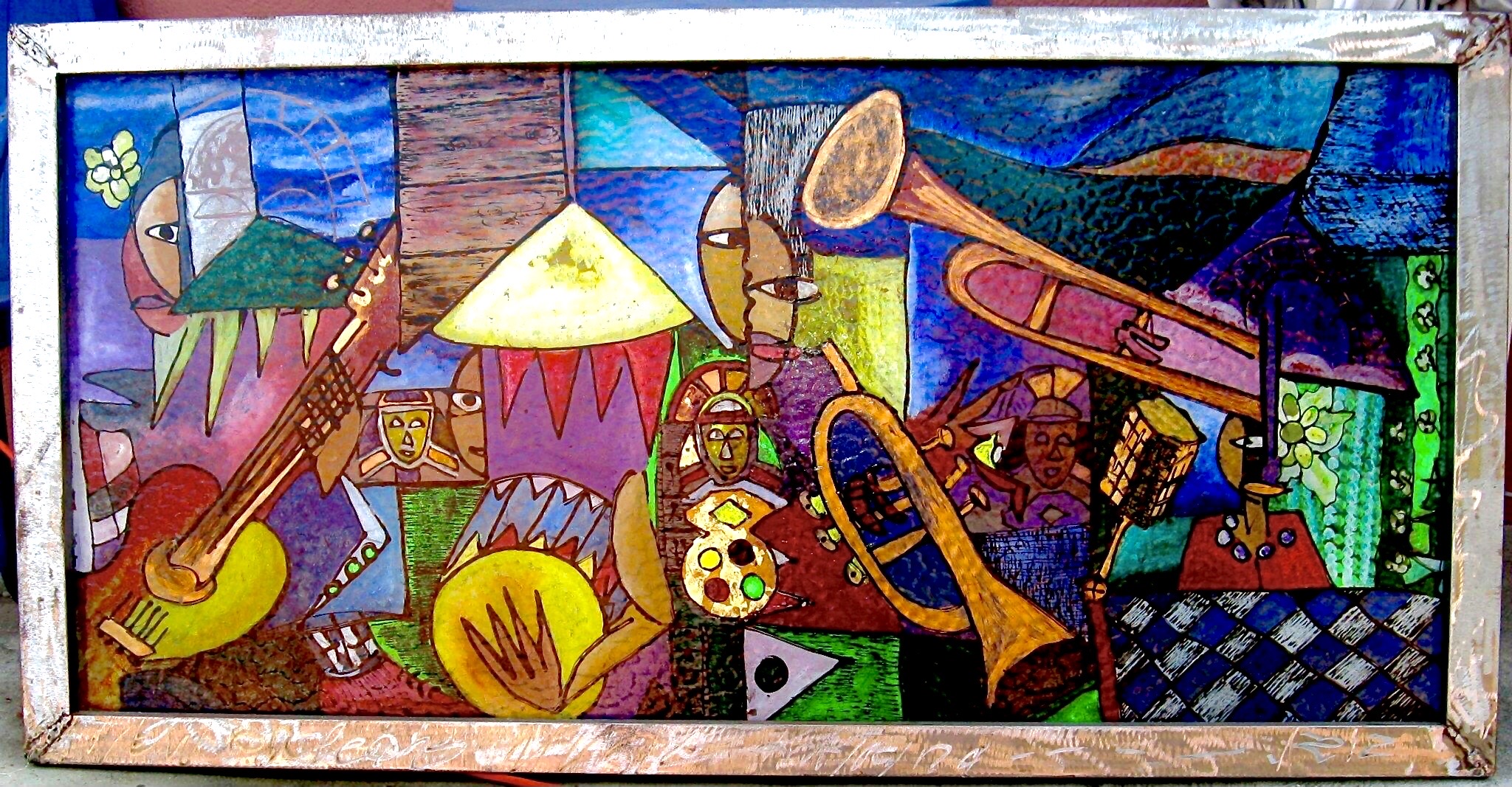 Abstract Jazz fest Band Painting 36x75