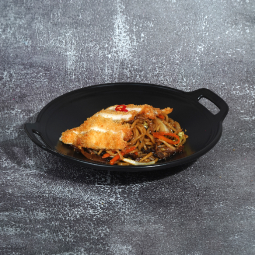 Crispy Breaded Fish with Stir-Fried Noodles