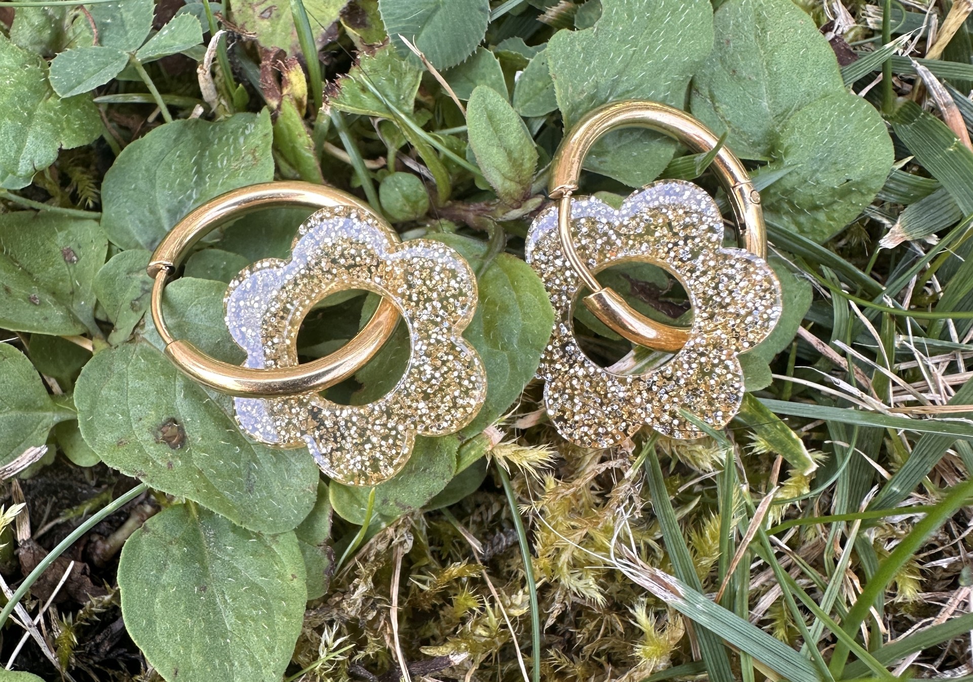boucles FLOWERS paillettes