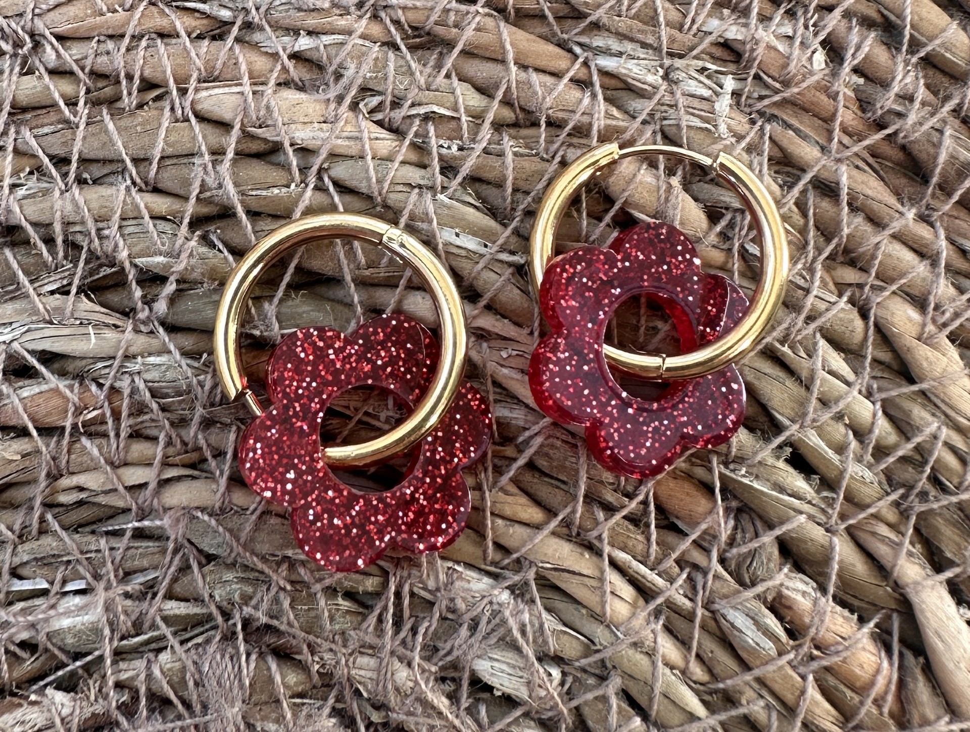 boucles FLOWERS paillettes