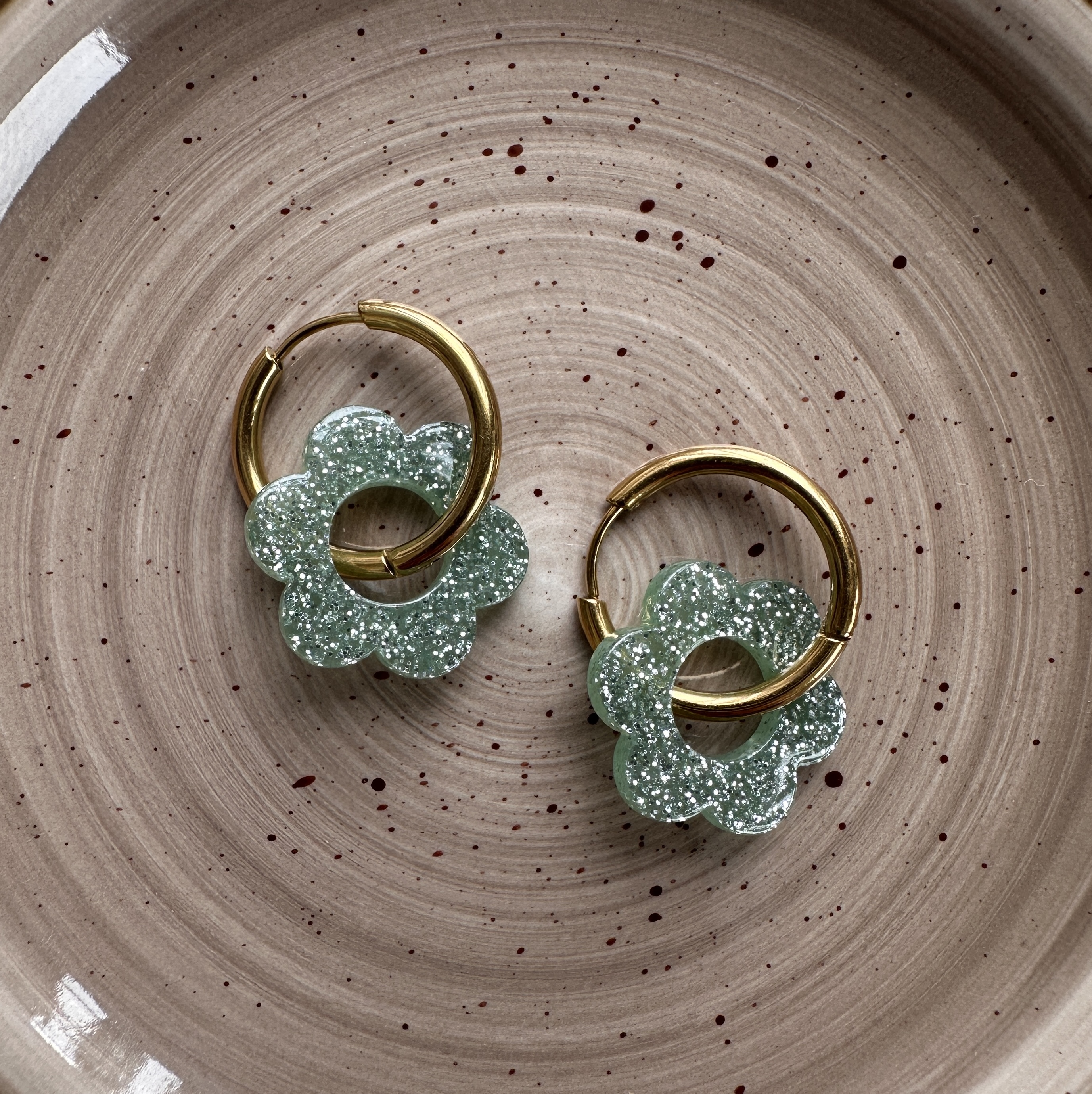 boucles FLOWERS paillettes
