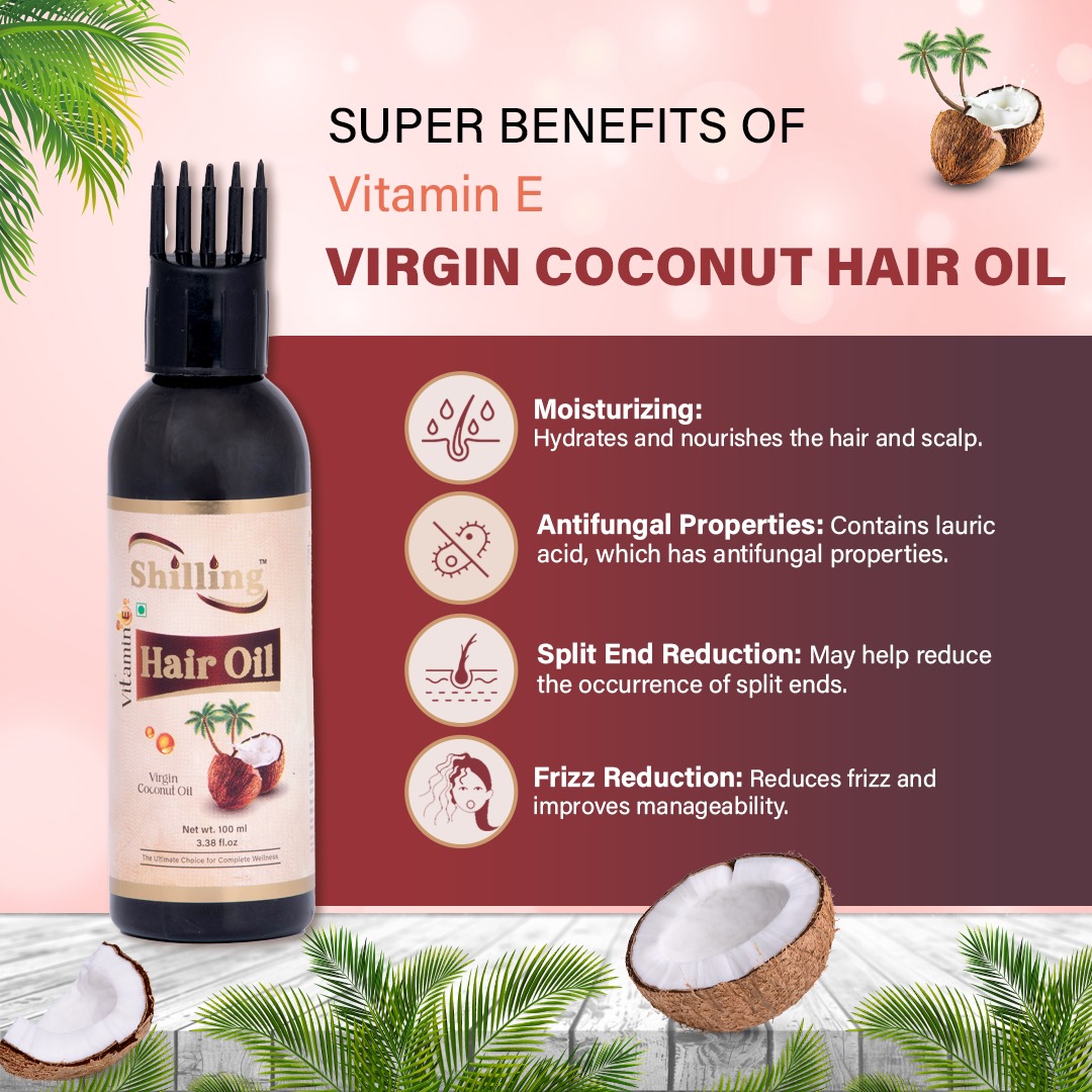 Virgin Coconut Hair Oil (With Vitamin E) 100mL