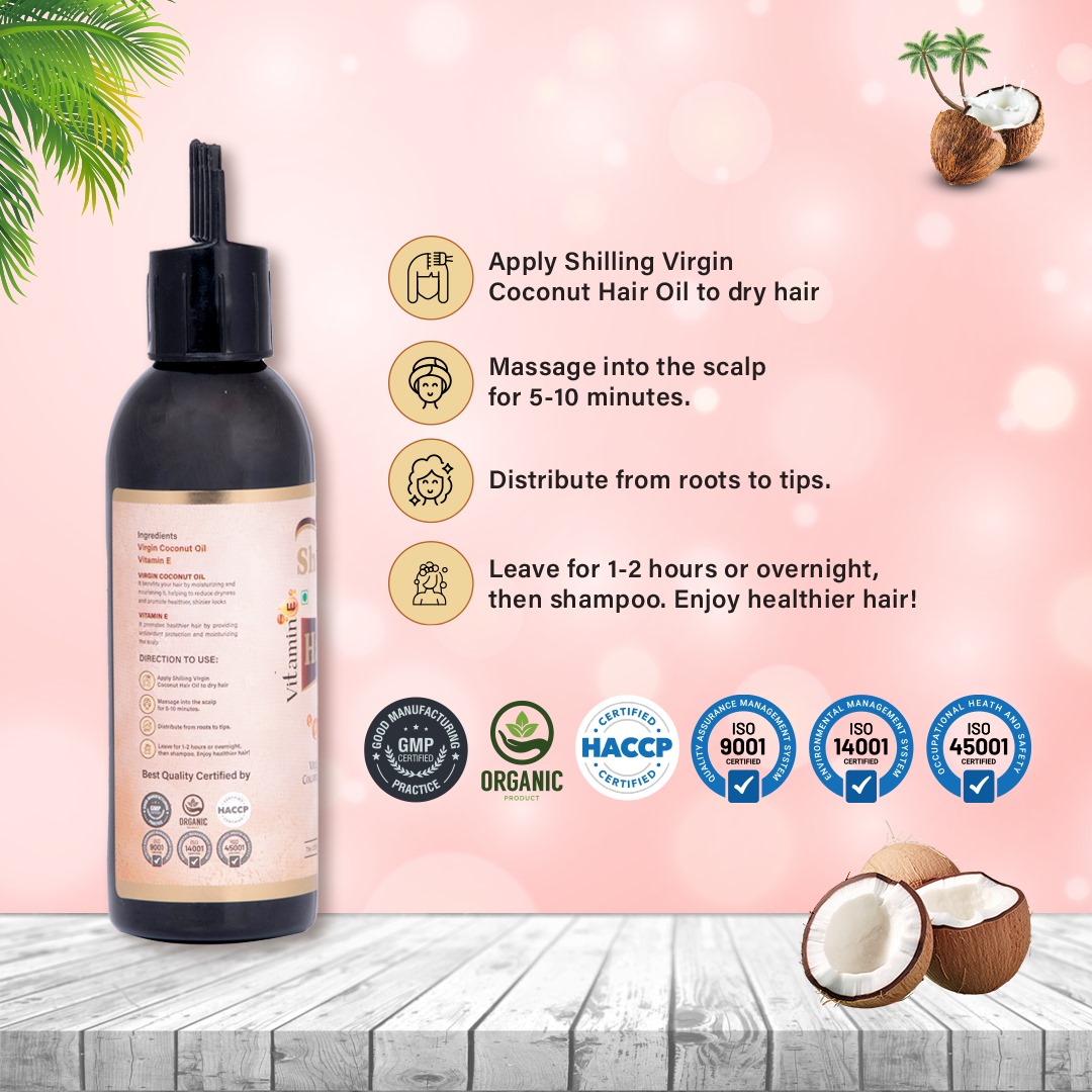 Virgin Coconut Hair Oil (With Vitamin E) 100mL