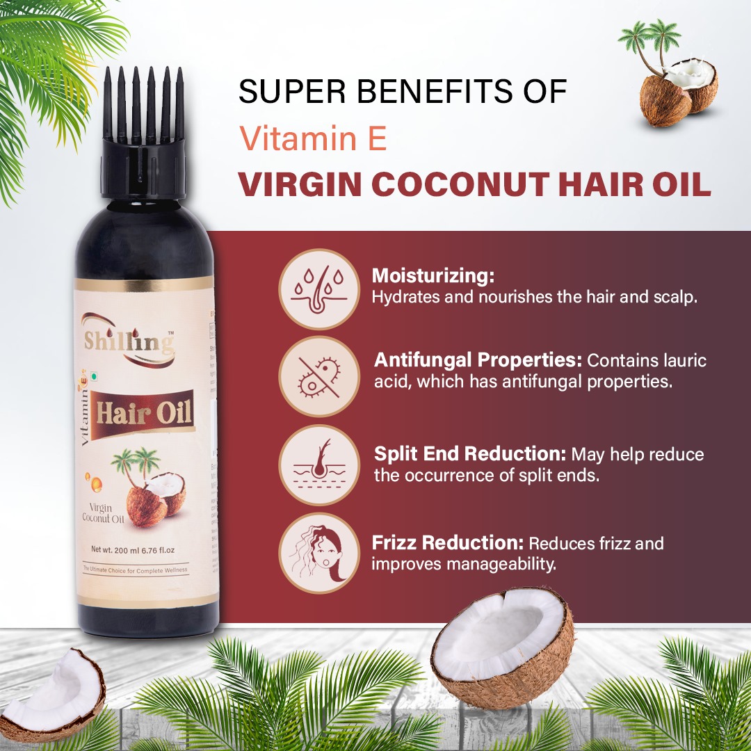 Virgin Coconut Hair Oil (With Vitamin E) 200mL