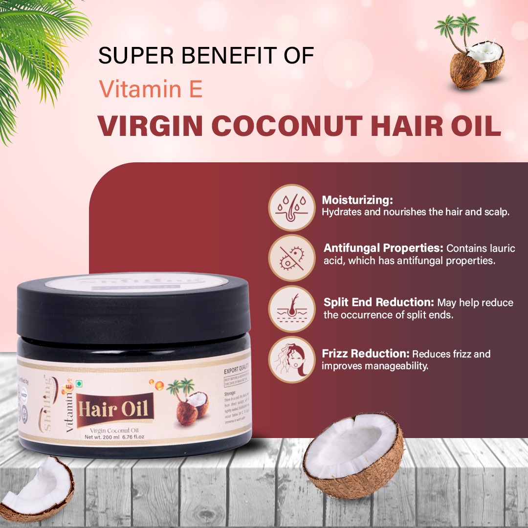 Virgin Coconut Hair Oil (With Vitamin E) 200mL