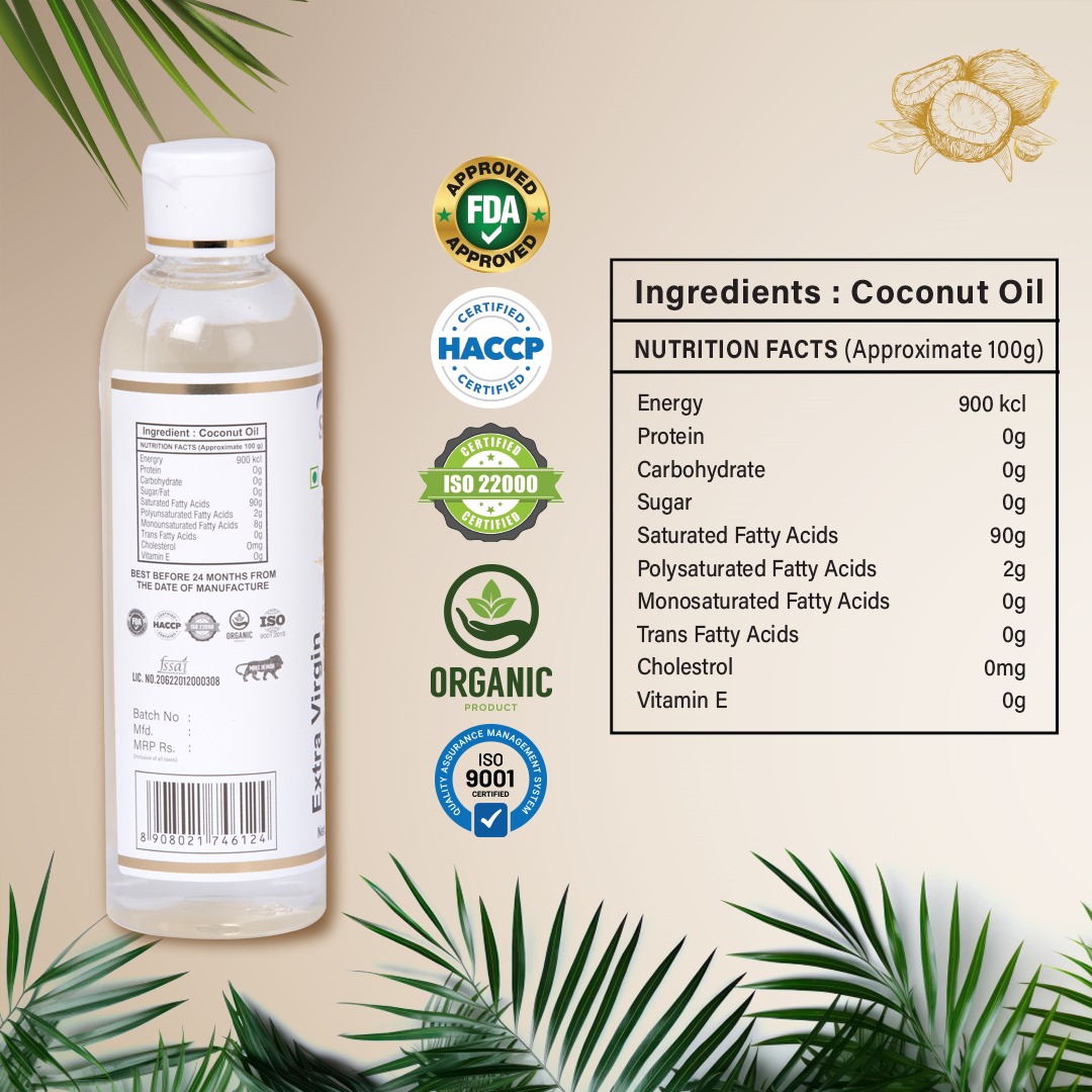 Extra Virgin Coconut Oil 200mL (centrifuge process)