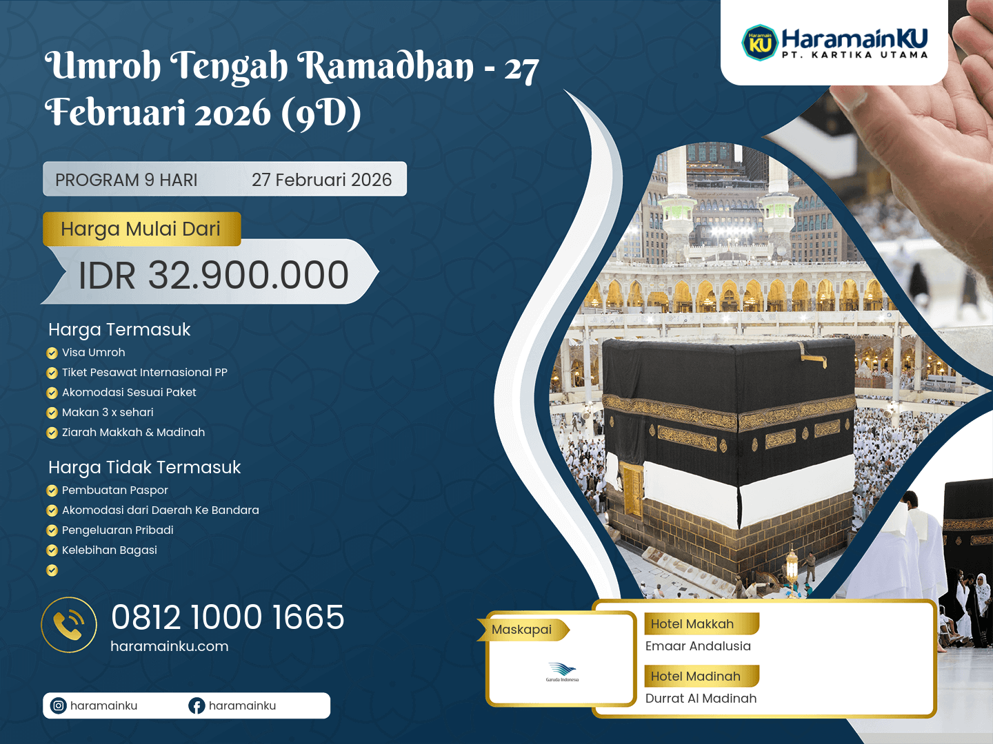 Paket Umroh Tengah Ramadhan 27 Februari 2026