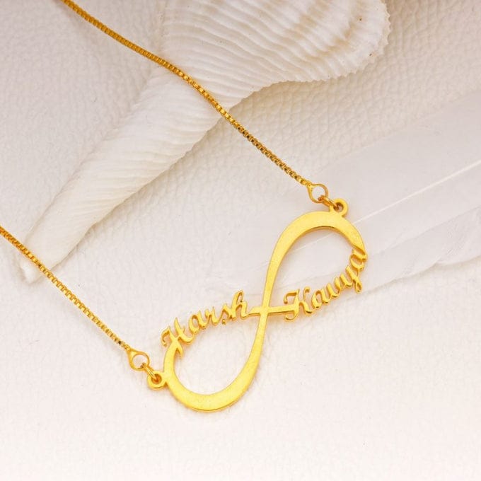 Customized Couple Gold Infinity Necklace