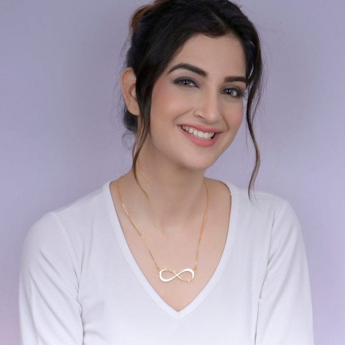 Customized Couple Gold Infinity Necklace