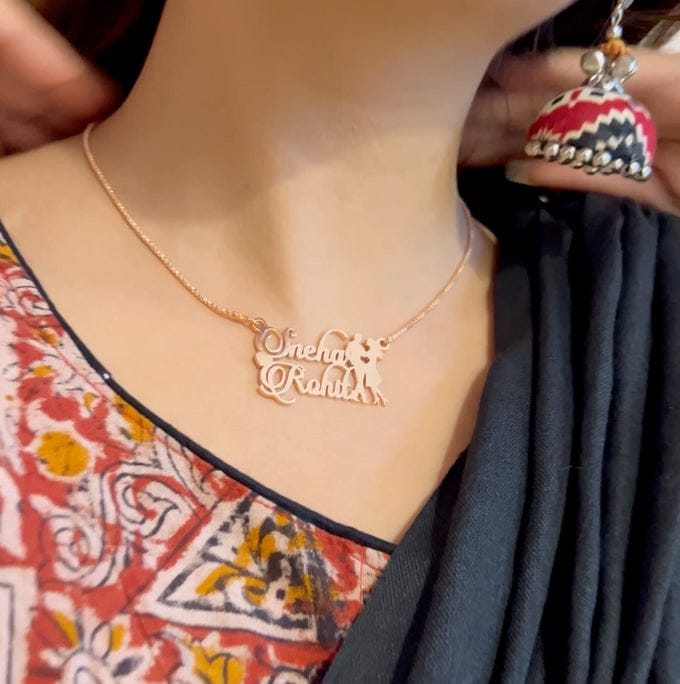 Customized Love Couple Name Necklace