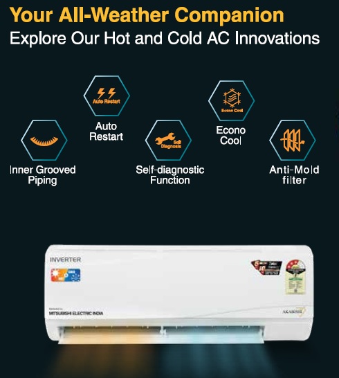 RAZ-SE13VG Hot and Cold 1.0 Ton Inverter Split Air Conditioner 3 Star