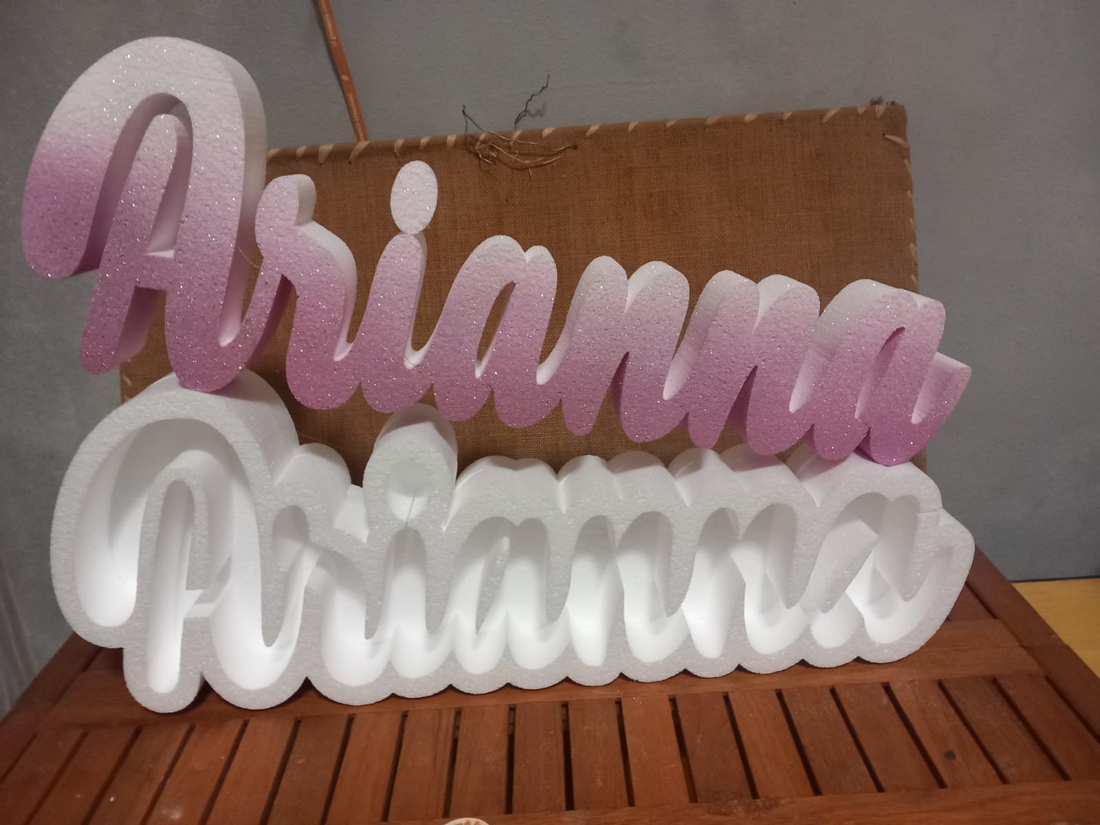 portaconfetti bianco + nome colorato