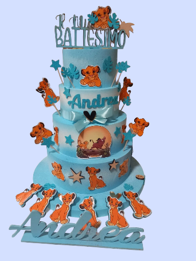 TORTA SCENOGRAFICA + 10 CALAMITE A TEMA E NOME