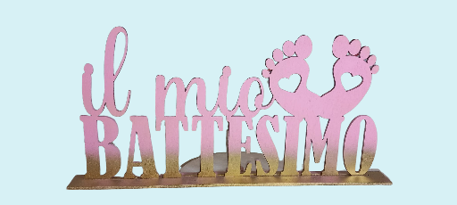 SCRITTA IN LEGNO IL MIO BATTESIMO lungo 30 cm