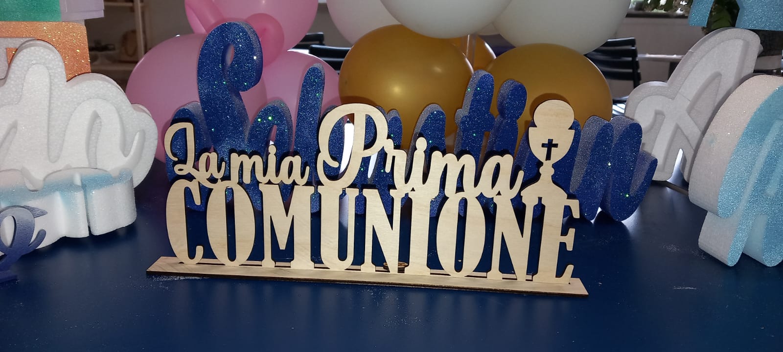 SCRITTA IN LEGNO PRIMA COMUNIONE lung 30 cm