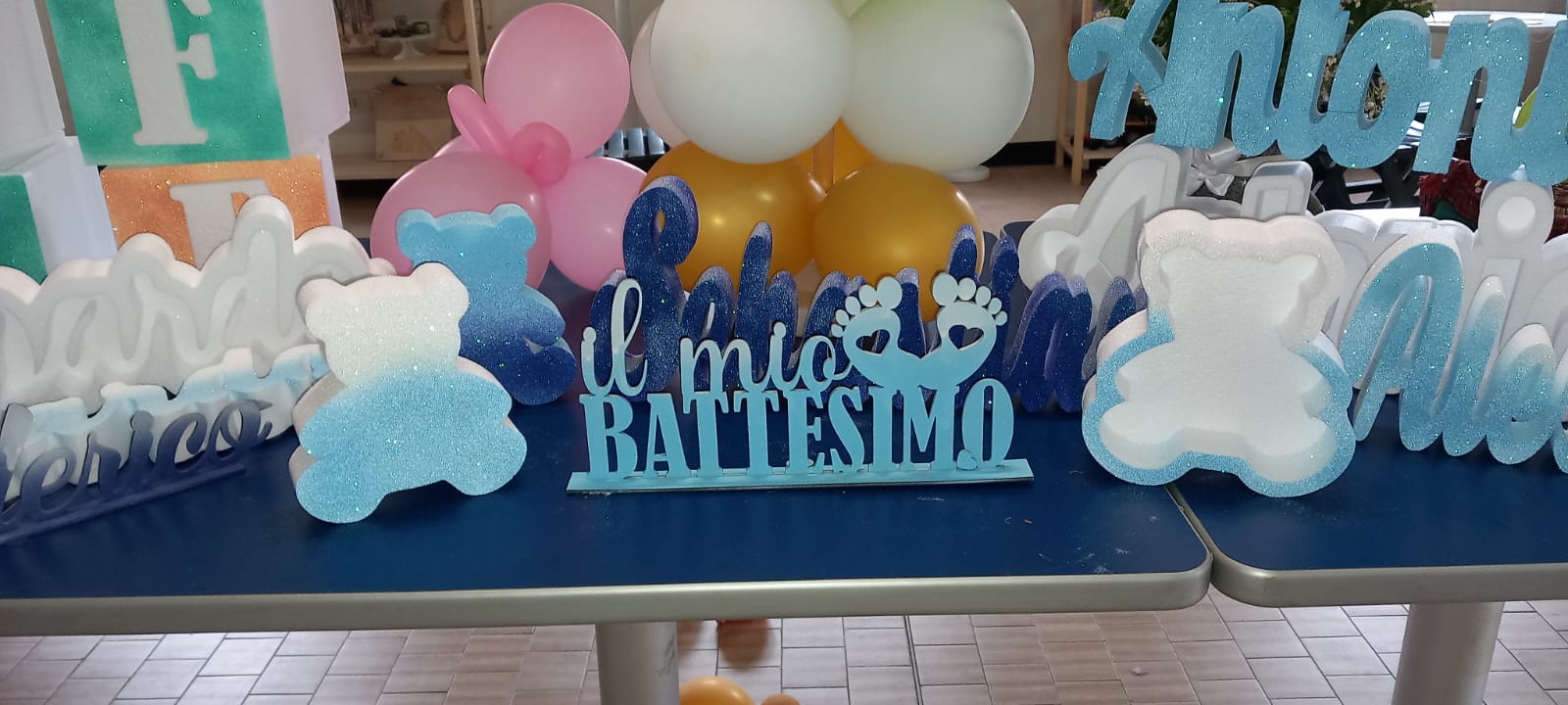 SCRITTA IN LEGNO IL MIO BATTESIMO lungo 30 cm